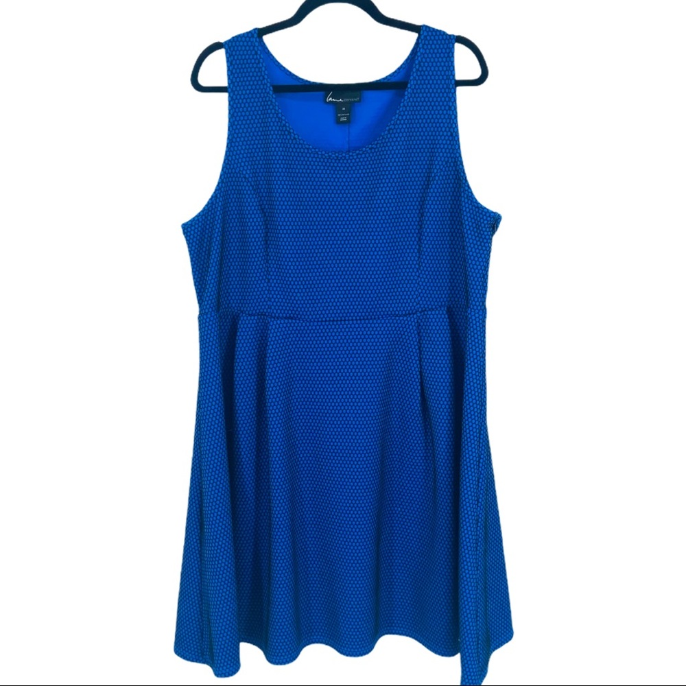 Lane Bryant Blue Fishnet Skater Dress Back Cut Out